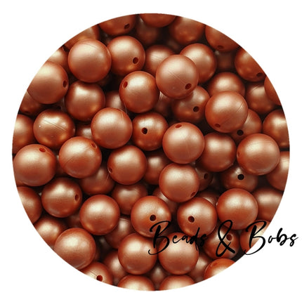 15mm Brushed Colour Round Silicone Beads - 5 Colours