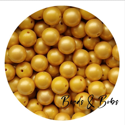 15mm Brushed Colour Round Silicone Beads - 5 Colours