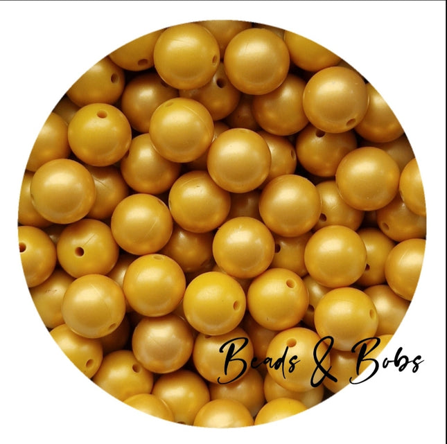 15mm Brushed Colour Round Silicone Beads - 5 Colours