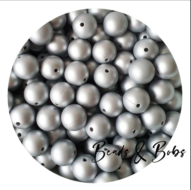 15mm Brushed Colour Round Silicone Beads - 5 Colours
