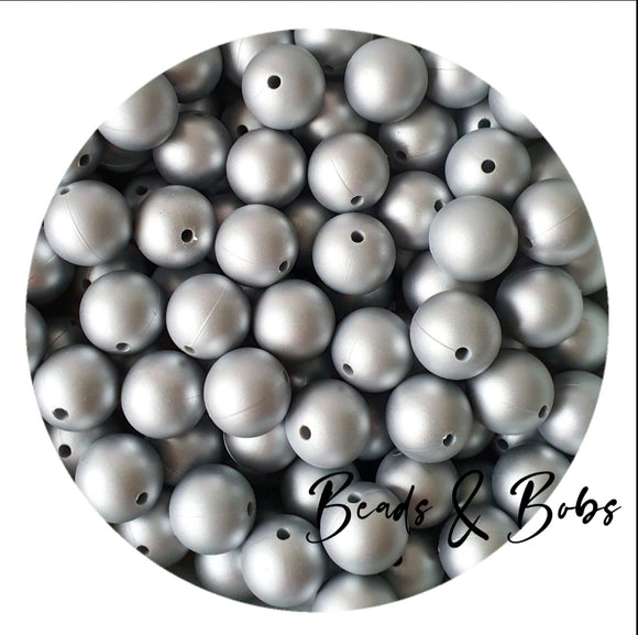 15mm Brushed Colour Round Silicone Beads - 5 Colours