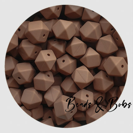 14mm Plain Colour Hexagon Beads - 48 Colours