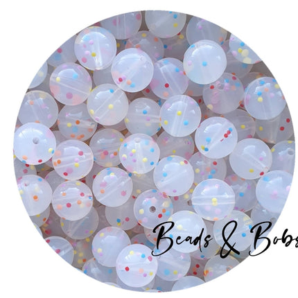 15mm Round Printed Beads - 36 Colours