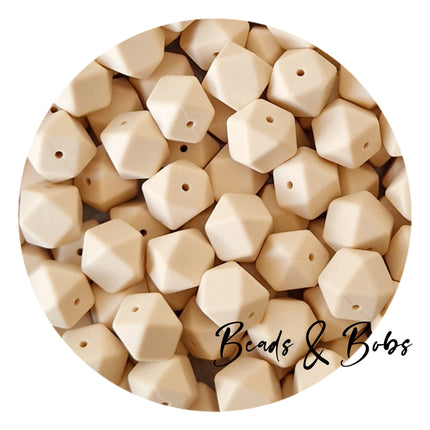 17mm Plain Colour Hexagon Silicone Beads - 13 Colours