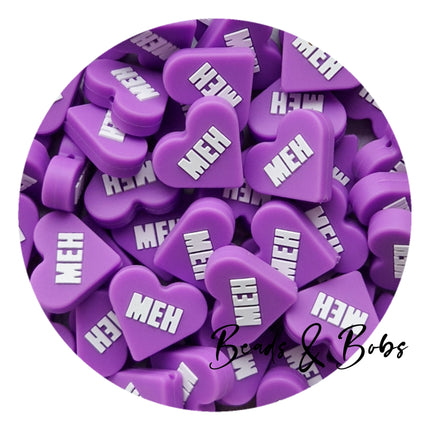 Silicone Heart Message Beads - 4 Colours