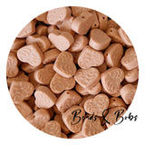 Silicone Embossed Hearts Beads - 4 Colours