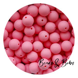 15mm Plain Colour Round Silicone Beads - 100 Colours