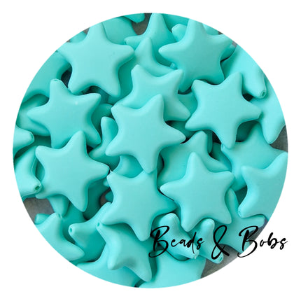 Silicone Large Star Beads - 8 Colours