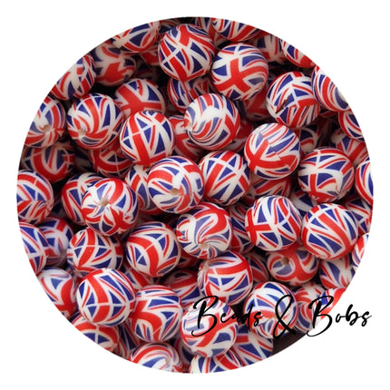 15mm Round Printed Beads - 36 Colours