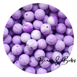 15mm Marble Colour Round Silicone Beads - 8 Colours