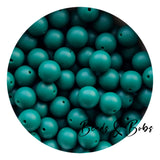 15mm Plain Colour Round Silicone Beads - 100 Colours