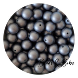 15mm Brushed Colour Round Silicone Beads - 5 Colours