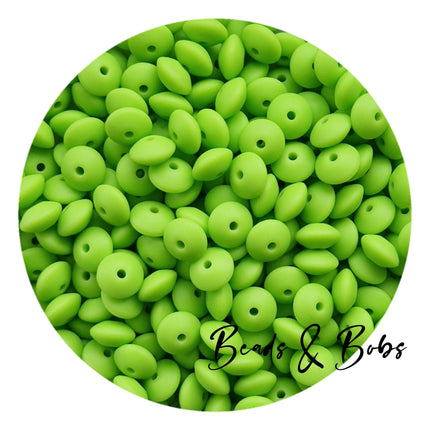 12mm Lentil Silicone Beads - 27 Colours