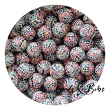 15mm Round Flower Silicone Beads - 14 Colours