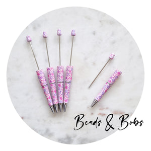 Beadable Printed Ballpoint Pens - 3 Colours