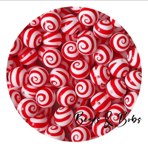 15mm Round Spiral Silicone Beads - 2 Colours