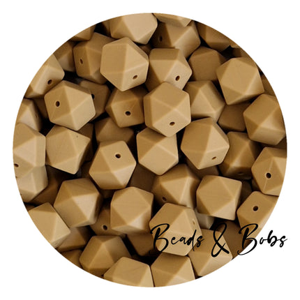 17mm Plain Colour Hexagon Silicone Beads - 13 Colours