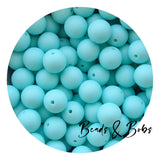 15mm Plain Colour Round Silicone Beads - 100 Colours