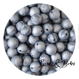 15mm Pearl & Metallic Colour Round Silicone Beads - 8 Colours