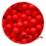 15mm Plain Colour Round Silicone Beads - 100 Colours
