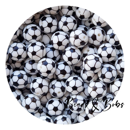15mm Sport Style Round Silicone Beads - 2 Styles