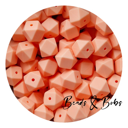 14mm Plain Colour Hexagon Beads - 48 Colours