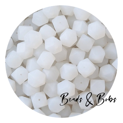 17mm Plain Colour Hexagon Silicone Beads - 13 Colours
