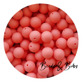15mm Plain Colour Round Silicone Beads - 100 Colours