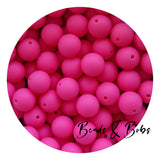 15mm Plain Colour Round Silicone Beads - 100 Colours