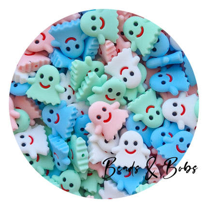 Silicone Smiling Ghost Beads - 4 Colours