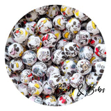 15mm Round Printed Beads - 34 Colours