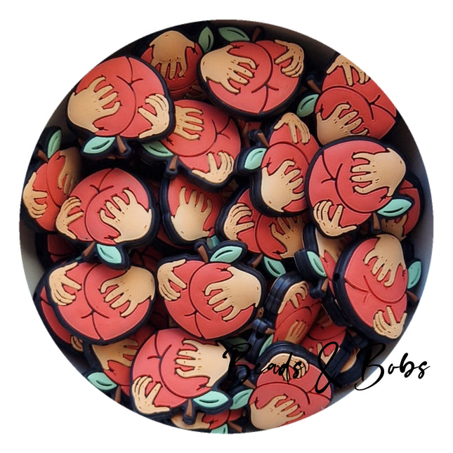 Silicone Peach Booty Beads
