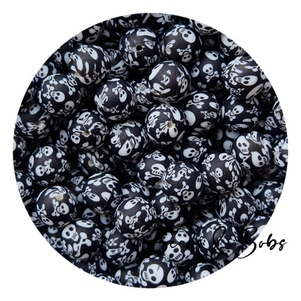 Silicone Halloween Print Beads - 7 Colours