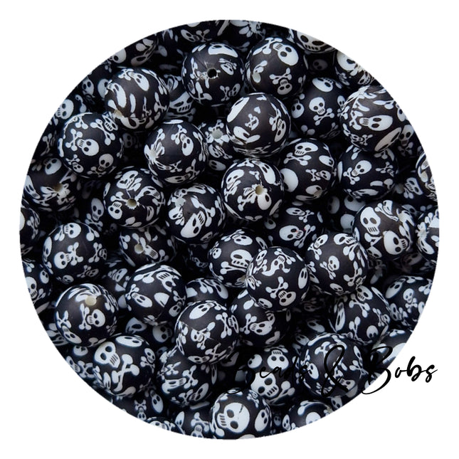 Silicone Halloween Print Beads - 7 Colours