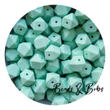 14mm Plain Colour Hexagon Beads - 48 Colours