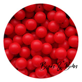 15mm Plain Colour Round Silicone Beads - 100 Colours