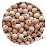 Round Beech Wood Beads - 4 Sizes