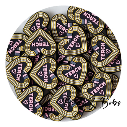 Silicone Teach Heart Beads