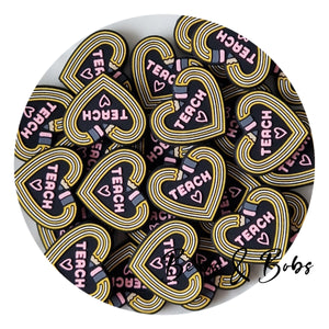 Silicone Teach Heart Beads