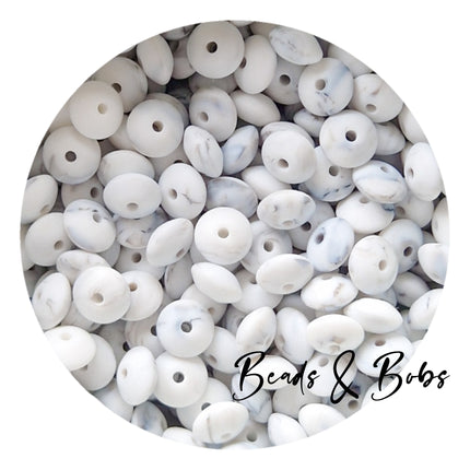 12mm Lentil Silicone Beads - 27 Colours