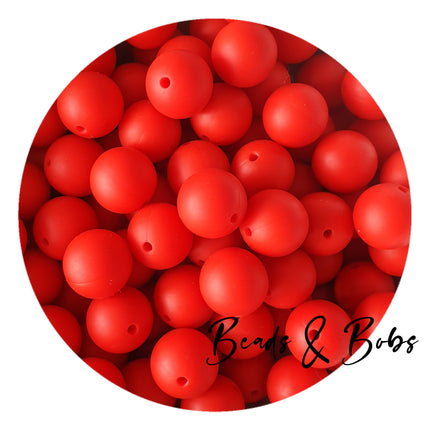 15mm Plain Colour Round Silicone Beads - 100 Colours