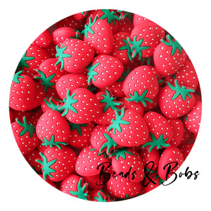 Silicone Strawberry Beads - 5 Colours