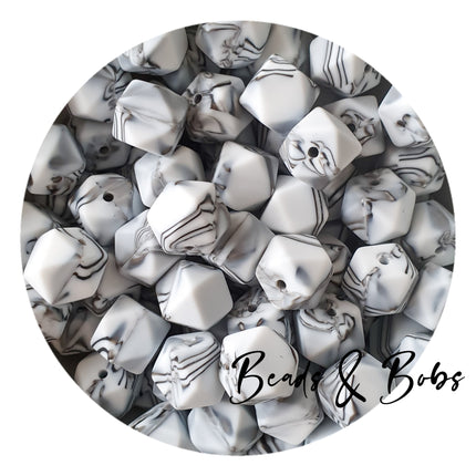 14mm Animal Print Hexagon Silicone Beads - 7 Colours
