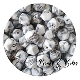 14mm Animal Print Hexagon Silicone Beads - 7 Colours