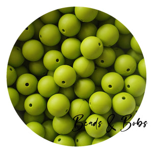 15mm Plain Colour Round Silicone Beads - 100 Colours