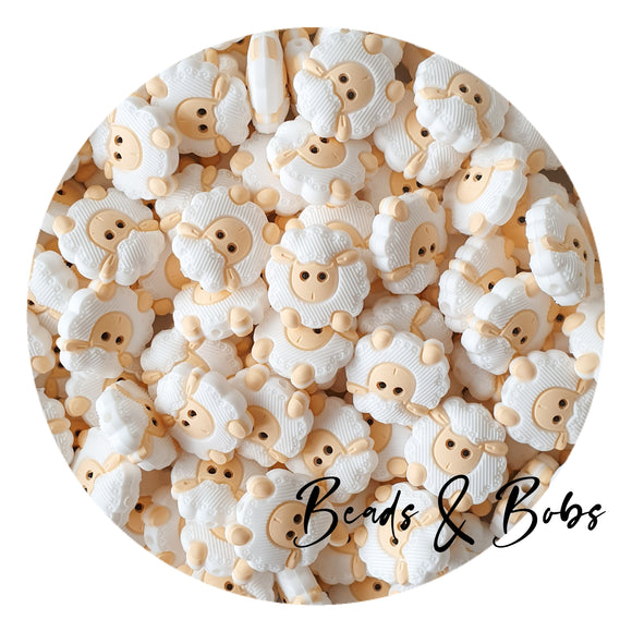 Silicone Sheep Beads - 2 Colours