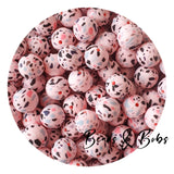 15mm Terrazzo Round Silicone Beads - 6 Colours