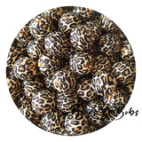 19mm Animal Print Round Silicone Beads - 3 Colours