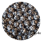 15mm Animal Print Round Silicone Beads - 14 Colours