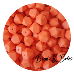 17mm Plain Colour Hexagon Silicone Beads - 13 Colours